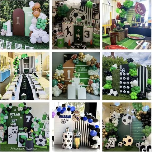 ملعب كرة القدم الرياضي حفلة عيد ميلاد القوس قوس الخلفية Decors Arch Stand Covers for Boys American Football Lace Baby Shower Balonons (2.6 × 6 قدم ، GX2802) in Saudi Arabia