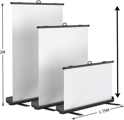 WASJOYE Retractable White Backdrop Screen - 79 x 59 in Professional Pull Up Panel Auto-Locking Wrinkle-Resistant Photography Background for Video Conference, Live Game, Photographic Studio, Streaming in Saudi Arabia