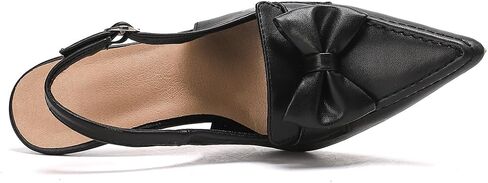 Gatuxus Women's Slingback Clear Clear Hitten Bow Pumps مغلقة إصبع القدمين عالي الكعب في الصنادل الزفاف أحذية اللباس غير الرسمي in Kuwait