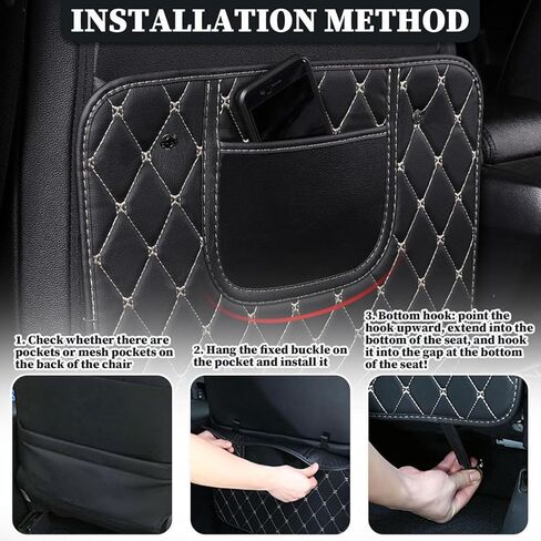 2 Pack Car Seat Back Protector for Kia Sorento 2018-2023, Leatherette Anti-Kick Cover Waterproof Scratch-Resistant Rear Seat Protector Storage Pocket Easy to Clean in Saudi Arabia