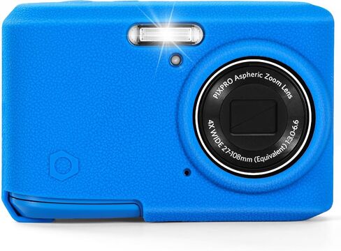 Soft Silicone Camera Case Compatible with Kodak PIXPRO FZ45 Digital Camera, Top Grain Leathr Silicone Cover (Rice White) in Kuwait