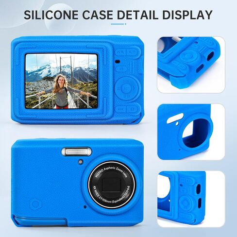 Soft Silicone Camera Case Compatible with Kodak PIXPRO FZ45 Digital Camera, Top Grain Leathr Silicone Cover (Rice White) in Kuwait
