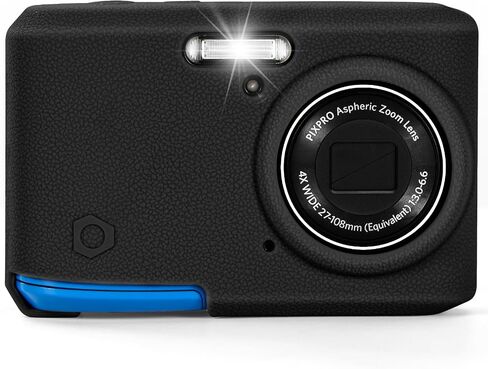 Soft Silicone Camera Case Compatible with Kodak PIXPRO FZ45 Digital Camera, Top Grain Leathr Silicone Cover (Rice White) in Saudi Arabia