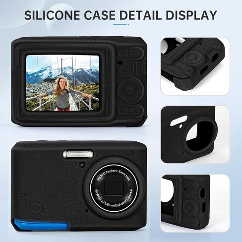 Soft Silicone Camera Case Compatible with Kodak PIXPRO FZ45 Digital Camera, Top Grain Leathr Silicone Cover (Rice White) in Saudi Arabia