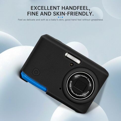 Soft Silicone Camera Case Compatible with Kodak PIXPRO FZ45 Digital Camera, Top Grain Leathr Silicone Cover (Rice White) in Saudi Arabia