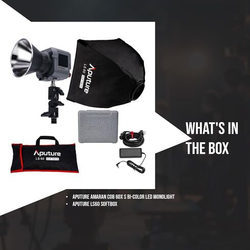 Aputure Amaran Cob 60x S Bi-Color LED حزمة Monolight مع Aputure LS60 Softbox (عنصران) in Saudi Arabia