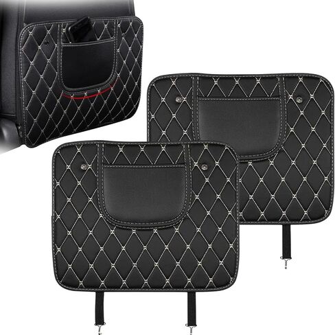 2 Pack Car Seat Back Protector for Dodge Charger 2007-2025, Leatherette Anti-Kick Cover Waterproof Scratch-Resistant Rear Seat Protector Storage Pocket Easy to Clean in Saudi Arabia