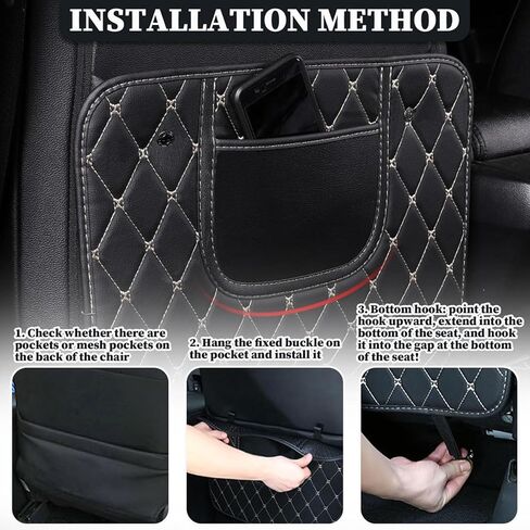 2 Pack Car Seat Back Protector for Dodge Charger 2007-2025, Leatherette Anti-Kick Cover Waterproof Scratch-Resistant Rear Seat Protector Storage Pocket Easy to Clean in Saudi Arabia