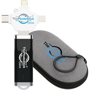 ThePhotoStick® Omni 256GB Photo Backup for iPhone, Android + Portable Case | Automatic Photo and Video Backup, iOS and Android, macOS and PC, Flash Drive, Water-Resistant and Shockproof Case in Saudi Arabia