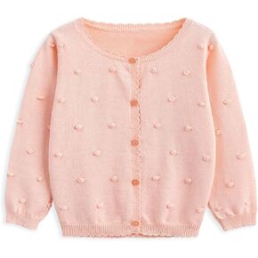 Curipeer Toddler Girl Sweater Cardigans Baby Long Sleeve Button Closure Open Front Knit Outfits in Kuwait