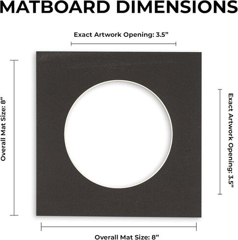 8x8 MAT Bevel Cut for 4x4 Photos - Precut White Circle Photo Photo Photo Poard فتحة - حمض خالٍ من الأمراض لحماية صورك - مقطوعة للصور العائلية ، حزمة من 10 ألواح matboards in Kuwait