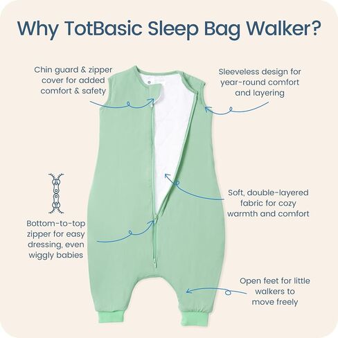 Toddler Sleep Sack with Feet, 1.0 TOG Baby Sleeping Bag with Legs, Wearable Blanket for 0–24M, 2T, 3T, 4T Walkers in Saudi Arabia