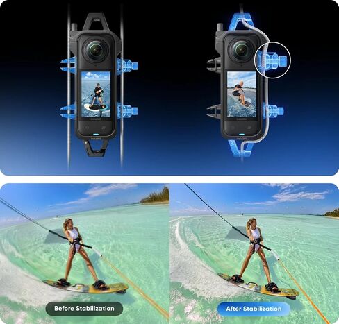 Insta360 X5 Water Sports Rope Mount, for Epic Kitesurfing and Wakeboarding Shots, Stays Invisible in 360 footage for Impossible Third-Person Angles in Saudi Arabia