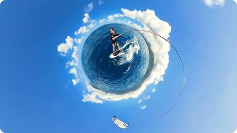 Insta360 X5 Water Sports Rope Mount, for Epic Kitesurfing and Wakeboarding Shots, Stays Invisible in 360 footage for Impossible Third-Person Angles in Saudi Arabia