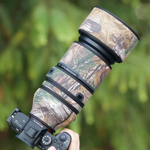 Waterproof Camouflage Camera Lens Cover Compatible with Tamron 150-500mm f5-6.7 Di III VC VXD (A057), Rain Covers, Lens Protective Sleeve, Wildlife and Sports Photography (Dry Grass Camouflage) in Kuwait