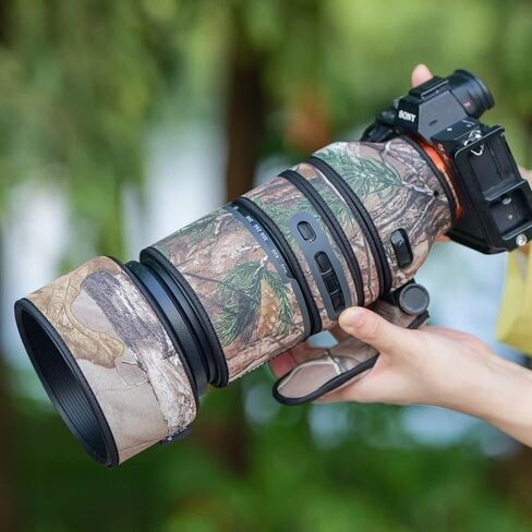 Waterproof Camouflage Camera Lens Cover Compatible with Tamron 150-500mm f5-6.7 Di III VC VXD (A057), Rain Covers, Lens Protective Sleeve, Wildlife and Sports Photography (Dry Grass Camouflage) in Kuwait