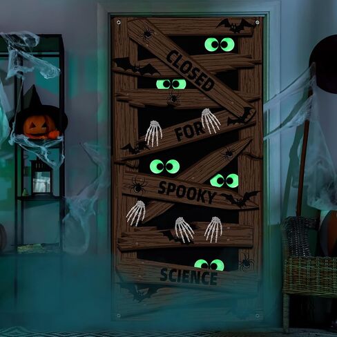 3D Halloween Door Decorations Mummy Cover Fabric Halloween Party Partys Scip for Front Porch Party Supplies Studio Indoor Outdoor ، 35.4 × 70.9 بوصة in Kuwait