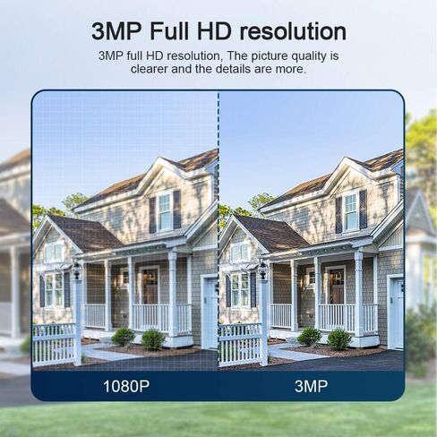 Eversecu 2K 3MP TUYA SMART LIFE LIFE WIFI WIFI IP PTZ Security Camera Camera مقاومة للطقس ، وأضواء تنشيط الحركة وتتبع السيارات ، الرؤية الليلية الملونة ، الصوت ثنائي الاتجاه ، العمل مع Alexa & Google Home in Kuwait