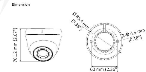 CCTV Surveillance Security 5MP HD Analog Indoor Mini Dome Camera with 2.8mm Fixed Lens, IR 20M, Plastic Housing, BNC Connector, Use with 5MP/8MP HD Analog TVI/AHD/CVI DVR in Saudi Arabia