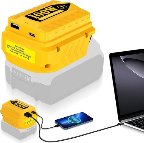 PD100W USB Battery Adapter for Dewalt 20V Battery, with Type-C Port & USB Port for Dewalt 20V Batterie & Electronic Device and Phone Charger in Saudi Arabia