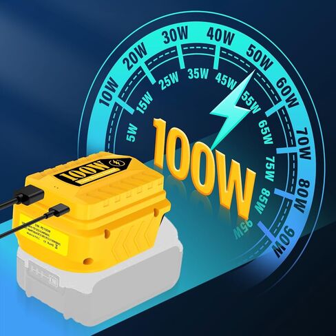 PD100W USB Battery Adapter for Dewalt 20V Battery, with Type-C Port & USB Port for Dewalt 20V Batterie & Electronic Device and Phone Charger in Saudi Arabia