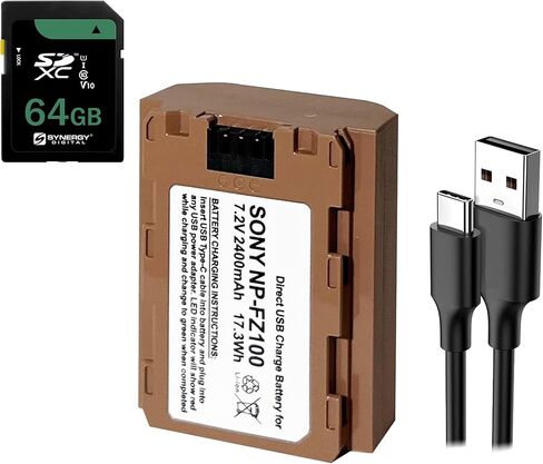 Synergy Digital Accessory Kit, Compatible with Sony a9 II Digital Camera Includes: SDNPFZ100 Battery, SY-SD64GB Memory Card in Saudi Arabia