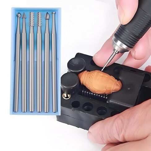 6pcs 2.3mm Engraving Router Bits 2.35mm Shank HSS Bits Set for Olive Amber Carving in Kuwait