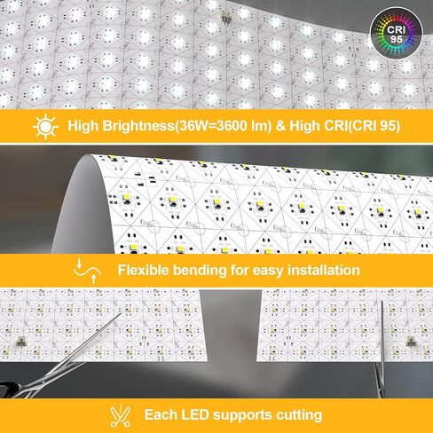 Lichaser 4 Pack LED ورقة الإضاءة الخلفية البيضاء 6000K 24V 36W ، ورقة LED قابلة للضايق متوافقة مع Alexa ، مرنة الإضاءة الخلفية عن بُعد والتحكم in Kuwait