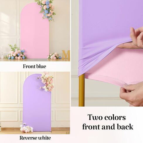 Wedding Arch Backdrop Cover, 6FT White Blue Arch Cover Stretchy Backdrops, Double-Sided Arch Stand Covers for Wedding Ceremony, Baby Shower, Birthday Party Decoration in Saudi Arabia