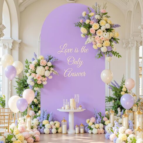Wedding Arch Backdrop Cover, 6FT White Blue Arch Cover Stretchy Backdrops, Double-Sided Arch Stand Covers for Wedding Ceremony, Baby Shower, Birthday Party Decoration in Saudi Arabia