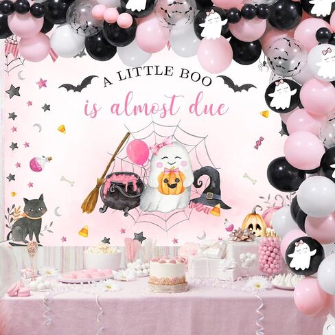 Mehofond Halloween Baby Baphrop Backdrop for Boy A Little Boo هو تقريبًا زخارف خلفية زرقاء لطيفة شبح عيد الهالوين بولين حديث الولادة. in Kuwait