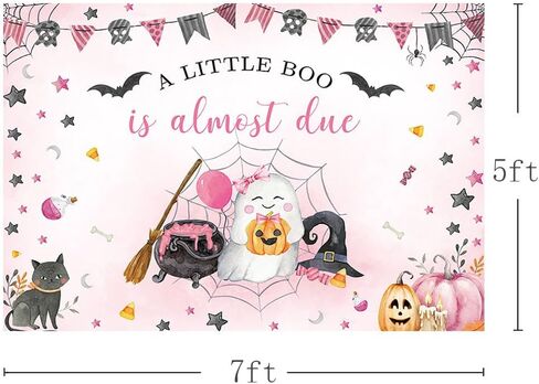 Mehofond Halloween Baby Baphrop Backdrop for Boy A Little Boo هو تقريبًا زخارف خلفية زرقاء لطيفة شبح عيد الهالوين بولين حديث الولادة. in Kuwait