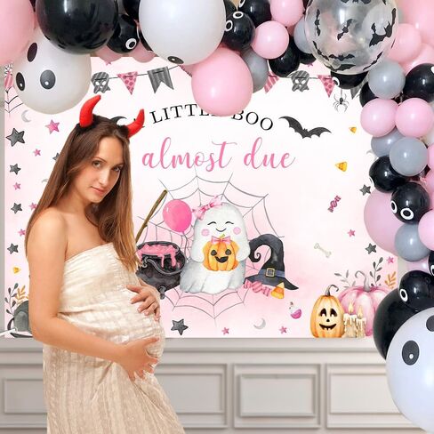 Mehofond Halloween Baby Baphrop Backdrop for Boy A Little Boo هو تقريبًا زخارف خلفية زرقاء لطيفة شبح عيد الهالوين بولين حديث الولادة. in Kuwait