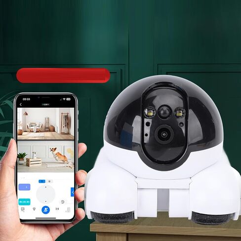 Fosa Smart Security Camera ، 1080p HD Cameras Movable Cameras for Home Security ، و Way Talk Pet مع عجلات ، والكلب الداخلي ، ومراقبة الطفل والحيوانات الأليفة in Saudi Arabia