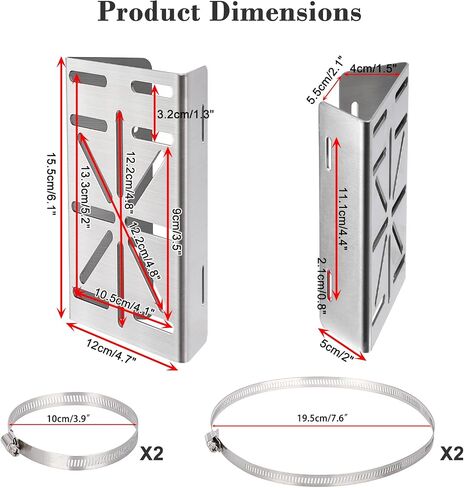 Stainless Steel Camera Pole Mount Bracket Outdoor, Universal Security Cameras Brackets with Adjustable Clamps, Sturdy Mounting Adapter for PTZ Dome, CCTV Surveillance Cam, Solar Panels in Saudi Arabia