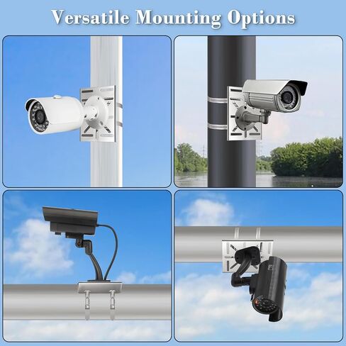 Stainless Steel Camera Pole Mount Bracket Outdoor, Universal Security Cameras Brackets with Adjustable Clamps, Sturdy Mounting Adapter for PTZ Dome, CCTV Surveillance Cam, Solar Panels in Saudi Arabia