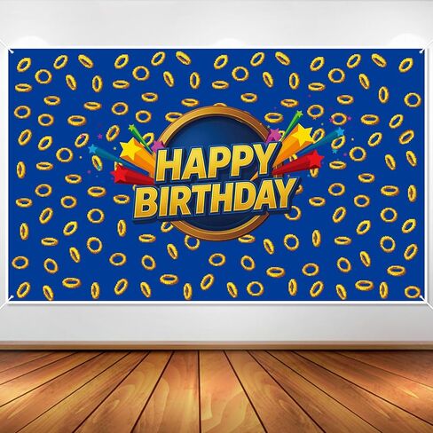 خلفية عيد ميلاد الكرتون ، 6 × 4 قدم لافتة عيد ميلاد سعيد مع حلقات الذهب طباعة صورة الدعامة للبنين والبنات كارتون مواضيع حفلات الفيديو لوازم حفلة in Kuwait