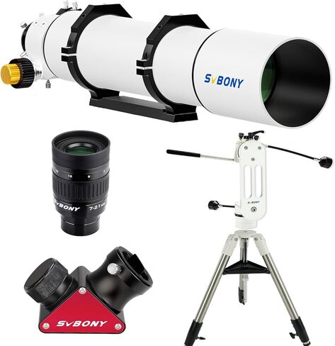 SVBONY Astronomy Observation Beginner Kit, SV48P Telescope for Adults, 102mm Large Aperture OTA with SV225 Alt-Azimuth Mount, SV225T Tripod, SV188P Dielectric Mirror Star Diagonal, SV135 Zoom Eyepiece in Saudi Arabia