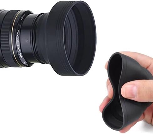 Foldable Rubber Lens Hood – Universal Glare-Defending Camera Lens Accessory & Protective Cap Cover for DSLR/Mirrorless,62MM in Saudi Arabia