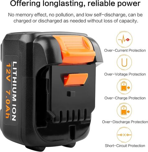 High-Capacity 12V 7Ah Replacement Battery Compatible with Dewalt 12V Power Tools (DCB123, DCB127, DCB122, DCB124, DCB121) - 4 Pack in Saudi Arabia