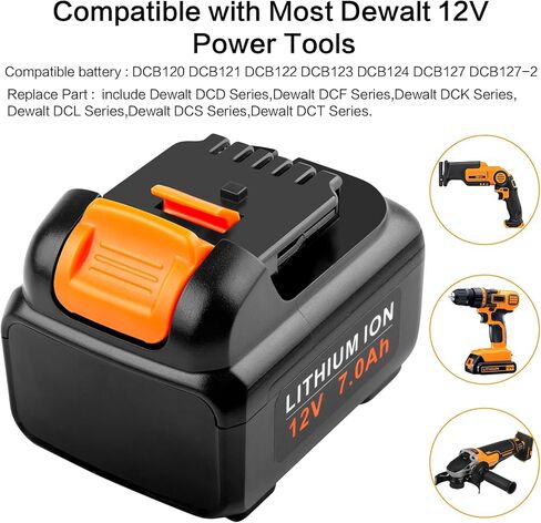 High-Capacity 12V 7Ah Replacement Battery Compatible with Dewalt 12V Power Tools (DCB123, DCB127, DCB122, DCB124, DCB121) - 4 Pack in Saudi Arabia