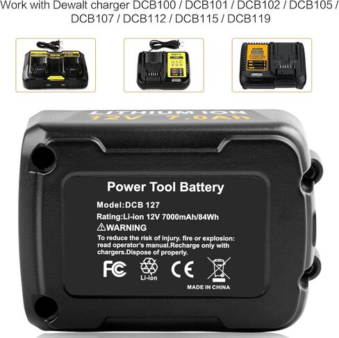 High-Capacity 12V 7Ah Replacement Battery Compatible with Dewalt 12V Power Tools (DCB123, DCB127, DCB122, DCB124, DCB121) - 4 Pack in Saudi Arabia
