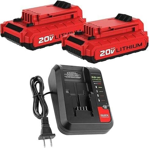 MANUFER 2PACK 3.0Ah 20V PCC680L Li-ion Battery and PCC692L Charger Replacement for Porter Cable 20V Battery Compatible with Porter Cable Battery PCC680L, PCC681L, PCC682L, PCC685L, PCC685LP, PCC699L in Kuwait