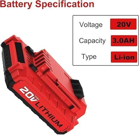 MANUFER 2PACK 3.0Ah 20V PCC680L Li-ion Battery and PCC692L Charger Replacement for Porter Cable 20V Battery Compatible with Porter Cable Battery PCC680L, PCC681L, PCC682L, PCC685L, PCC685LP, PCC699L in Kuwait