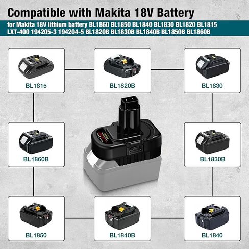 محول لبطارية DeWalt 20V لبطارية Milwaukee M18 يتحول إلى أدوات Makita 12V اللاسلكية (ل DeWalt إلى Makita 12V 14.4V NICAD) in Kuwait
