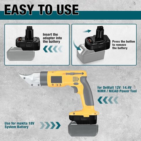 محول لبطارية DeWalt 20V لبطارية Milwaukee M18 يتحول إلى أدوات Makita 12V اللاسلكية (ل DeWalt إلى Makita 12V 14.4V NICAD) in Kuwait