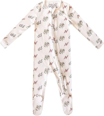 Hogwarts Copper Pearl Zip-Up Footie Baby Pajamas: Ultra-Soft Boys & Girls Pajamas, Premium Knit Fabric in Stylish Prints, Tag-Free with Two-Way Zipper, Newborn to 24 Months in Saudi Arabia