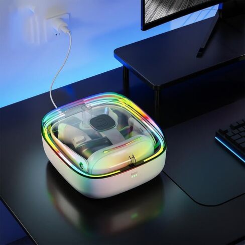 شحن قفص الاتهام لـ Meta Quest 3 VR Classes Charger Charger Station Station For Meta Quest 3 ، RGB Lighting Modes قابل للتعديل إلى 7 أنواع من الضوء والشحن والتخزين. in Saudi Arabia
