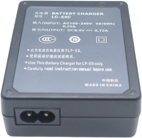 LC-E8C E8C LC-E8E Charger Charger لـ Canon LP-E8 LPE8 CAMERAS EOS 550D 600D 650D 700D KISS X4 X5 X6I X7 REBEL T2I T3I T4I T5I in Saudi Arabia