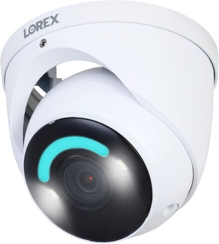 Lorex 4K 8MP IP سلكية سلكية القبة المعدنية في الهواء الطلق/داخلي كاميرا الأمان ، أبيض - إضاءة الأمن الذكية ، الكشف عن الحركة الذكية ، صفارات الإنذار للردع ، الداعم الليلي الملون ، نقاش ثنائي الاتجاه ، IP67 مقاوم للطقس in Kuwait